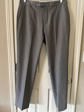 Van Heusen Men's Gray Straight Dress Pants